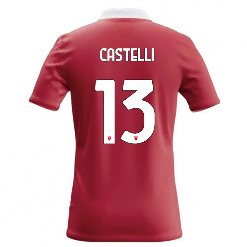 Danxen Donna Maglia Davide Castelli #13 Rosso Bianco Kit Gara Home 2026/27 Maglietta