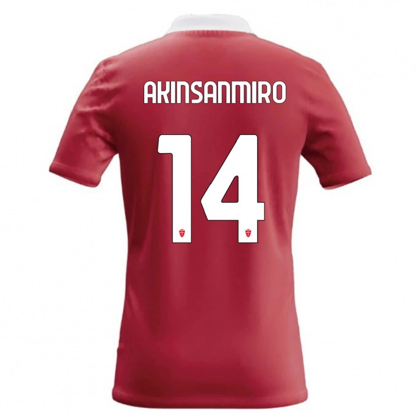 Danxen Donna Maglia Ebenezer Akinsanmiro #14 Rosso Bianco Kit Gara Home 2026/27 Maglietta