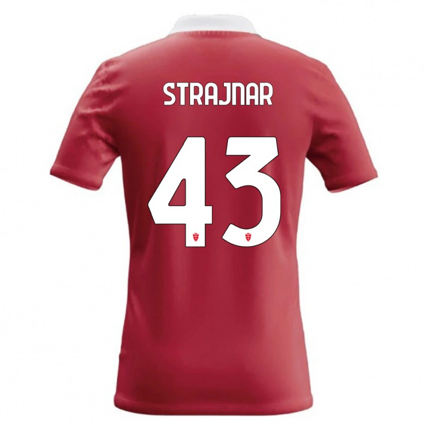 Danxen Donna Maglia Aljaz Strajnar #43 Rosso Bianco Kit Gara Home 2026/27 Maglietta