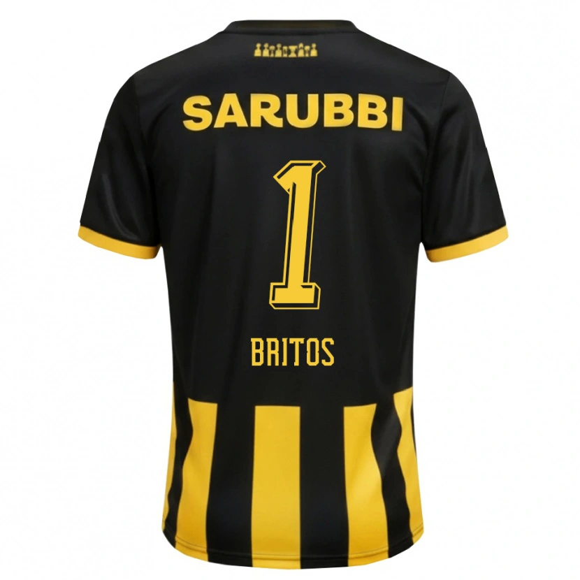 Danxen Donna Maglia Sebastián Britos #1 Nero Giallo Kit Gara Home 2026/27 Maglietta