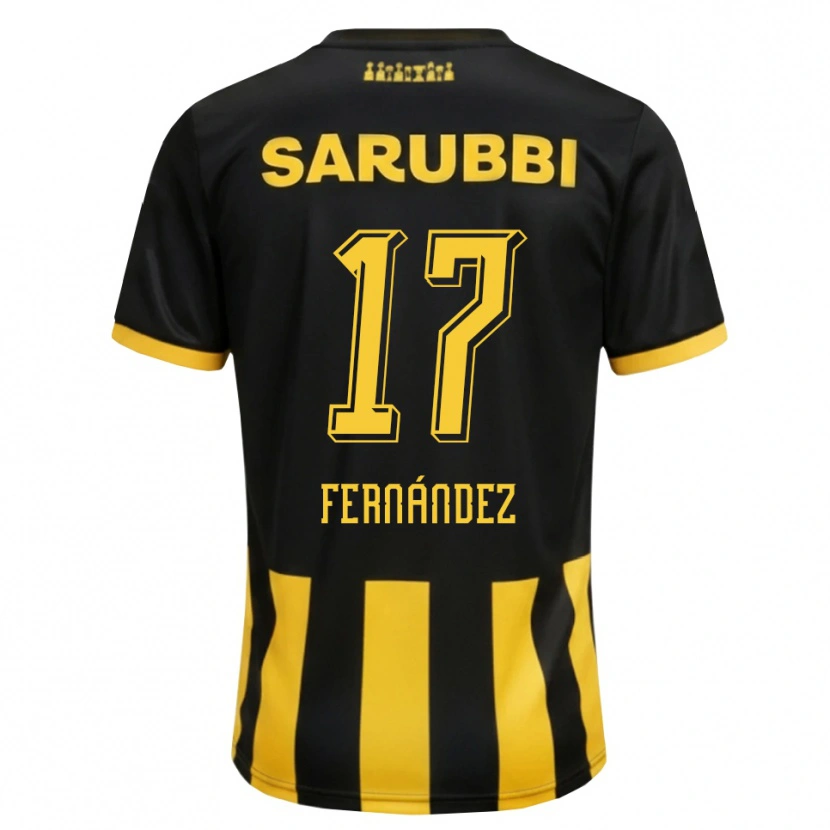 Danxen Donna Maglia Ezequiel Fernández #17 Nero Giallo Kit Gara Home 2026/27 Maglietta