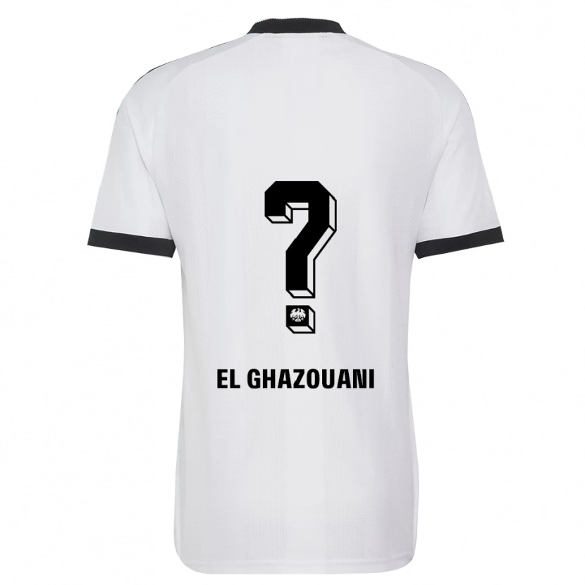 Danxen Donna Maglia Mohamed El Ghazouani #0 Bianco Nero Kit Gara Away 2026/27 Maglietta
