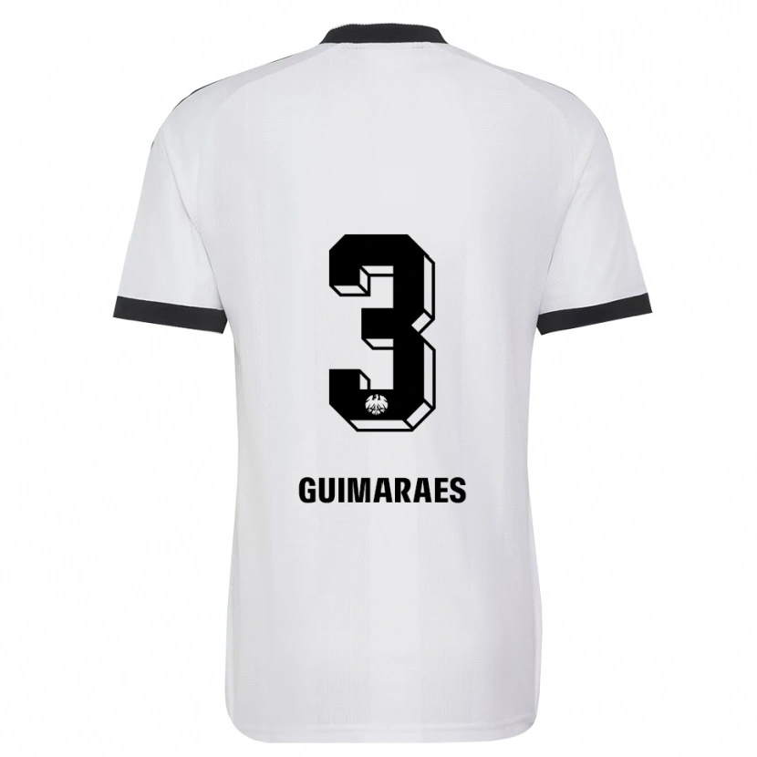 Danxen Donna Maglia Pedro Guimaraes #3 Bianco Nero Kit Gara Away 2026/27 Maglietta