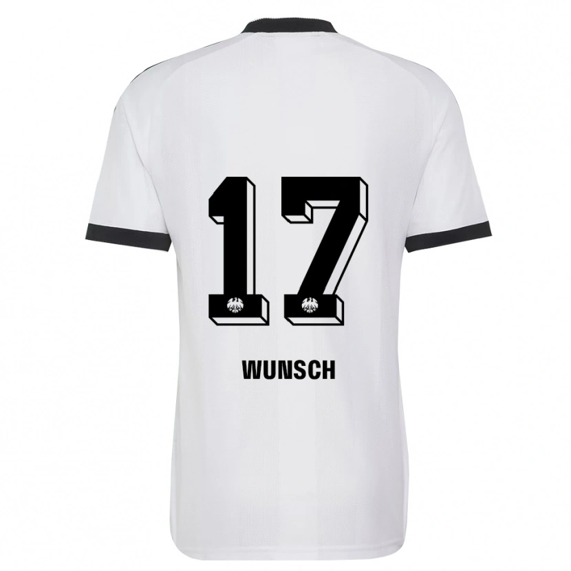 Danxen Donna Maglia Paul Wünsch #17 Bianco Nero Kit Gara Away 2026/27 Maglietta