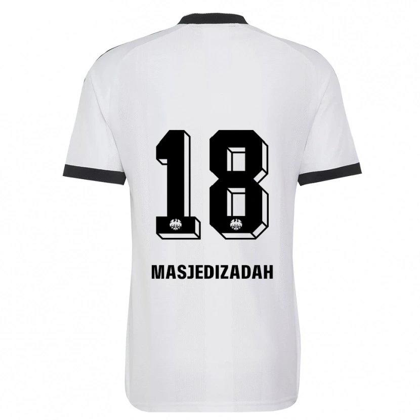 Danxen Donna Maglia Abolfazl Masjedizadah #18 Bianco Nero Kit Gara Away 2026/27 Maglietta