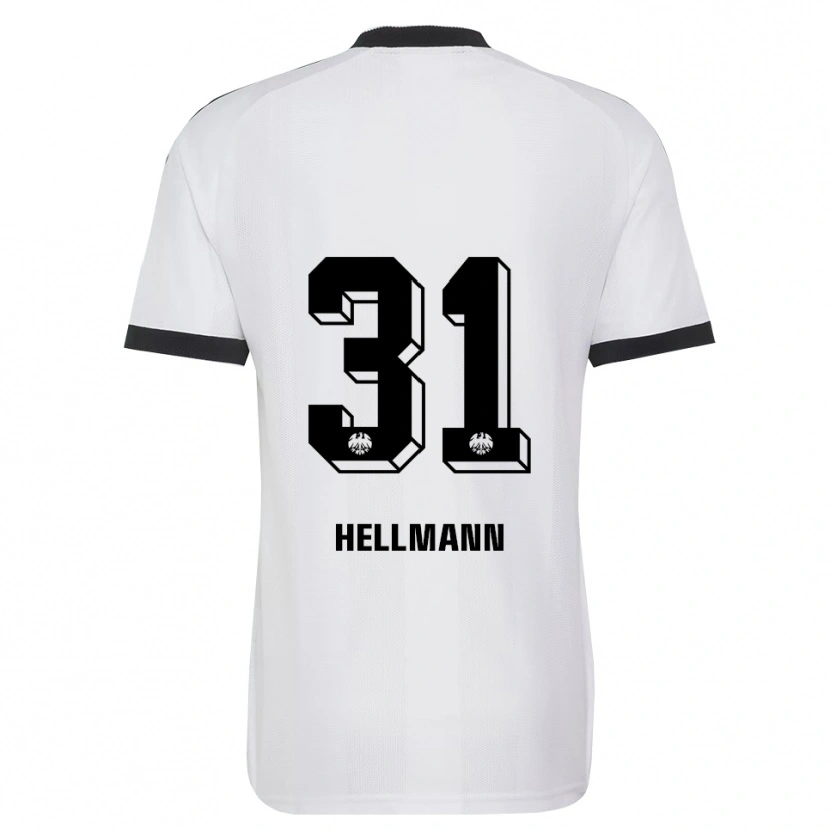 Danxen Donna Maglia Melvin Hellmann #31 Bianco Nero Kit Gara Away 2026/27 Maglietta
