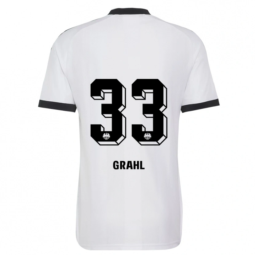 Danxen Donna Maglia Jens Grahl #33 Bianco Nero Kit Gara Away 2026/27 Maglietta