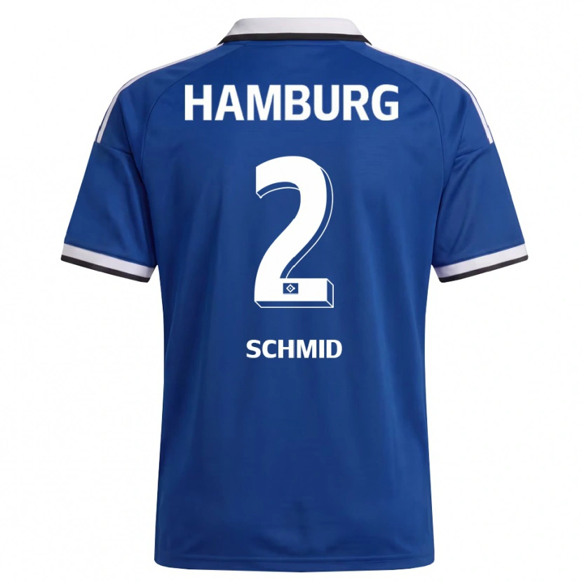 Danxen Donna Maglia Maximilian Schmid #2 Bianco Blu Kit Gara Away 2026/27 Maglietta