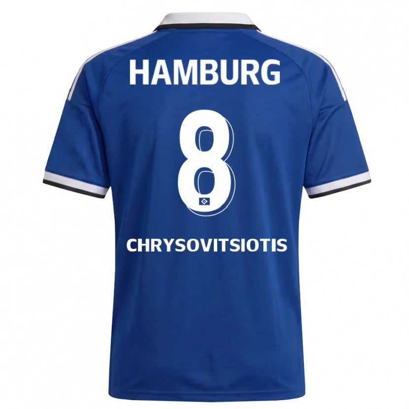 Danxen Donna Maglia Stefanos Chrysovitsiotis #8 Bianco Blu Kit Gara Away 2026/27 Maglietta
