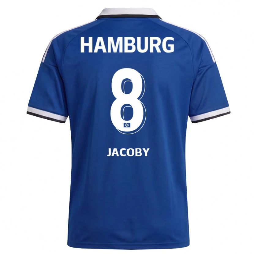 Danxen Donna Maglia Leandro Jacoby #8 Bianco Blu Kit Gara Away 2026/27 Maglietta