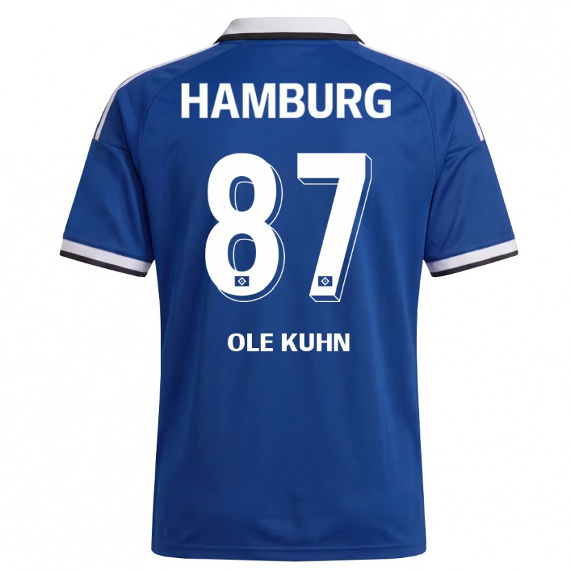 Danxen Donna Maglia Niklas Ole Kühn #87 Bianco Blu Kit Gara Away 2026/27 Maglietta