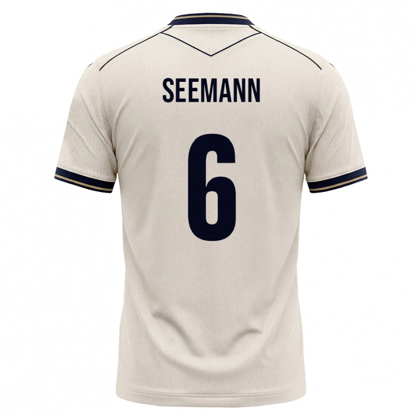 Danxen Donna Maglia Elias Seemann #6 Bianco Avorio Blu Inchiostro Kit Gara Away 2026/27 Maglietta