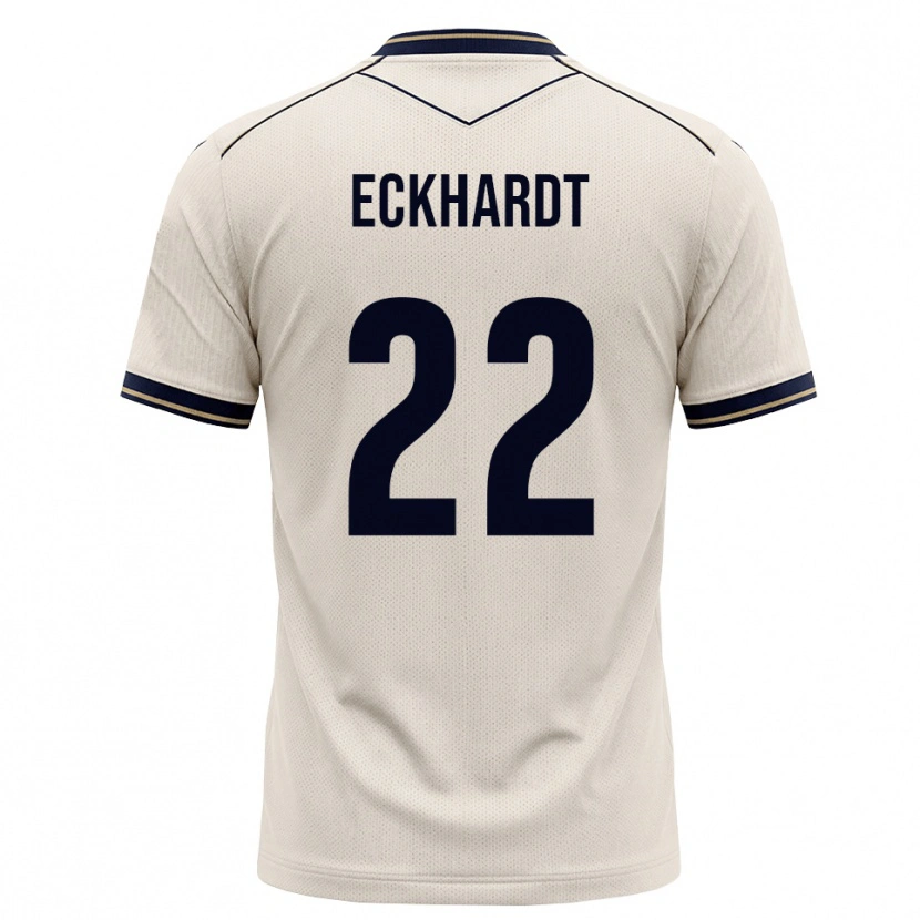 Danxen Donna Maglia Aaron Eckhardt #22 Bianco Avorio Blu Inchiostro Kit Gara Away 2026/27 Maglietta