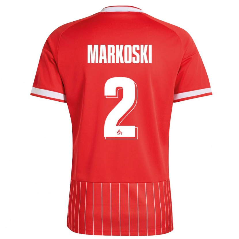 Danxen Donna Maglia Kristian Markoski #2 Rosso Bianco Verde Kit Gara Away 2026/27 Maglietta