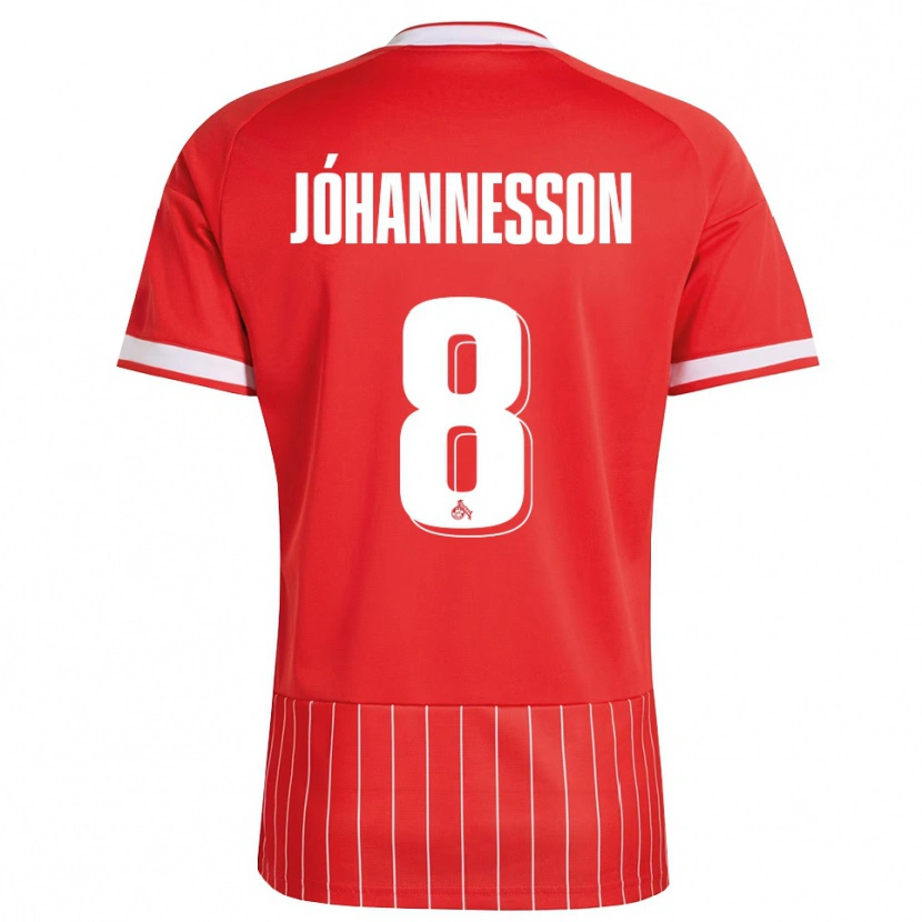Danxen Donna Maglia Ísak Jóhannesson #8 Rosso Bianco Verde Kit Gara Away 2026/27 Maglietta