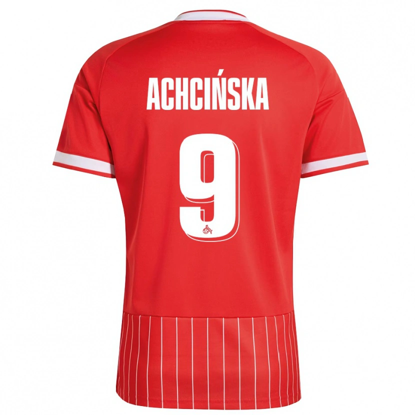 Danxen Donna Maglia Adriana Achcińska #9 Rosso Bianco Verde Kit Gara Away 2026/27 Maglietta