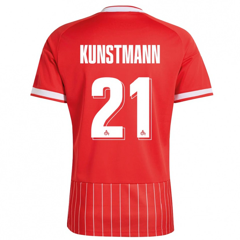 Danxen Donna Maglia Jonas Kunstmann #21 Rosso Bianco Verde Kit Gara Away 2026/27 Maglietta