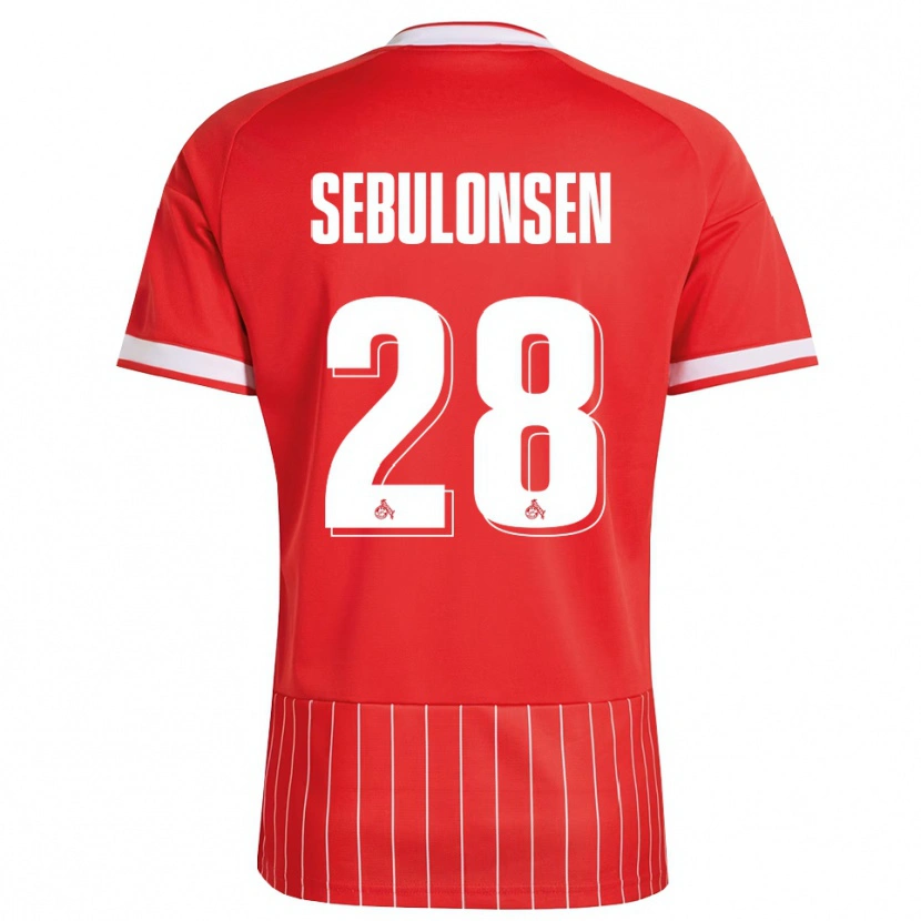 Danxen Donna Maglia Sebastian Sebulonsen #28 Rosso Bianco Verde Kit Gara Away 2026/27 Maglietta