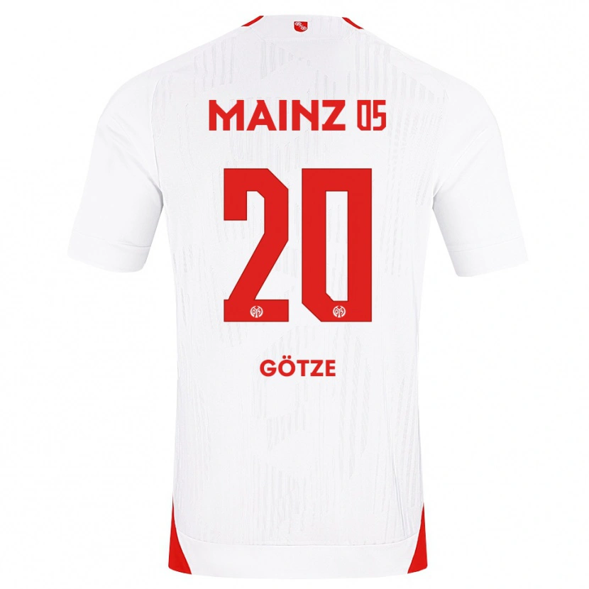 Danxen Donna Maglia Justus Götze #20 Bianco Rosso Giallo Kit Gara Away 2026/27 Maglietta