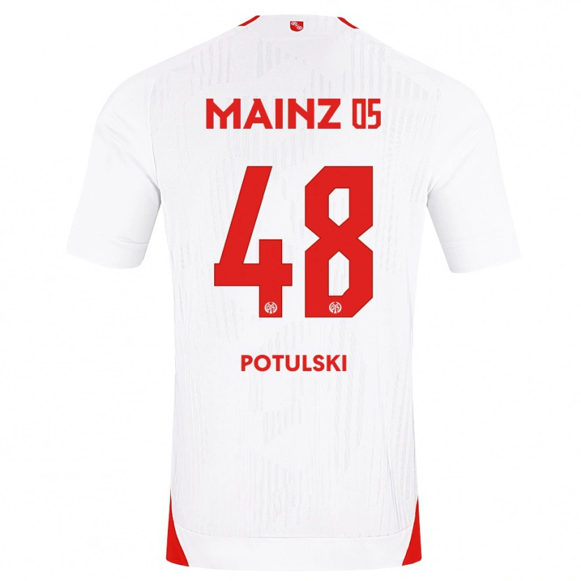 Danxen Donna Maglia Kacper Potulski #48 Bianco Rosso Giallo Kit Gara Away 2026/27 Maglietta