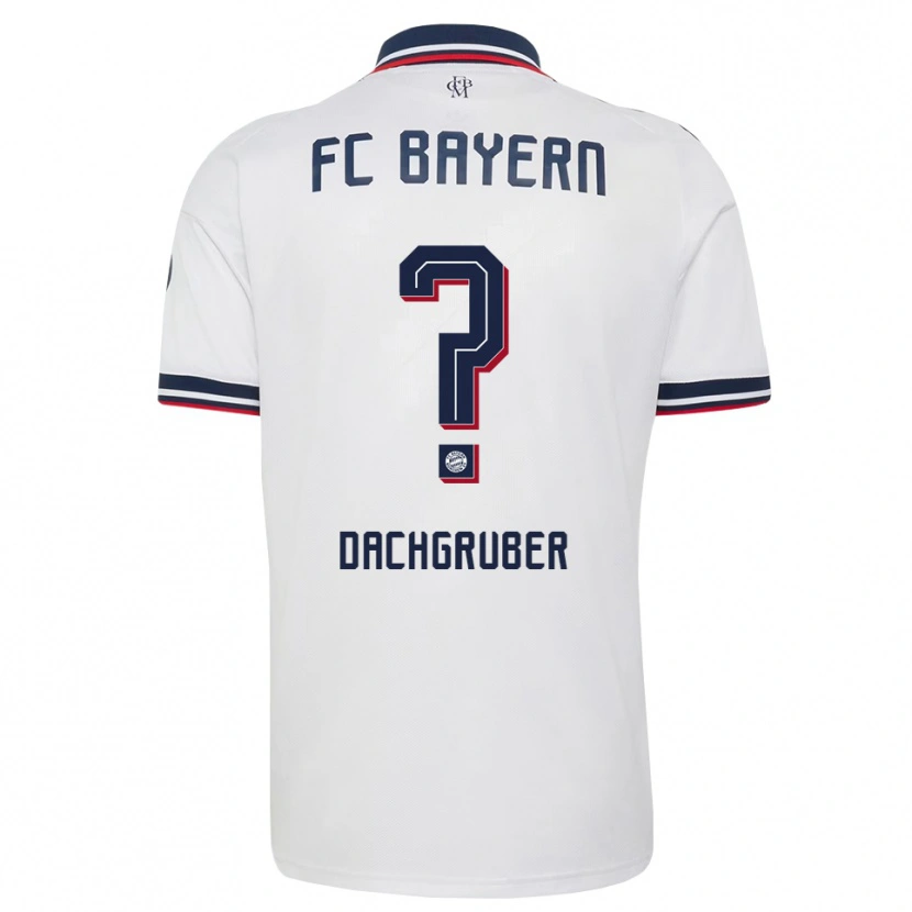 Danxen Donna Maglia Timo Dachgruber #0 Bianco Grigio Rosso Kit Gara Away 2026/27 Maglietta