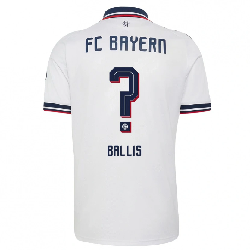 Danxen Donna Maglia Benjamin Ballis #0 Bianco Grigio Rosso Kit Gara Away 2026/27 Maglietta