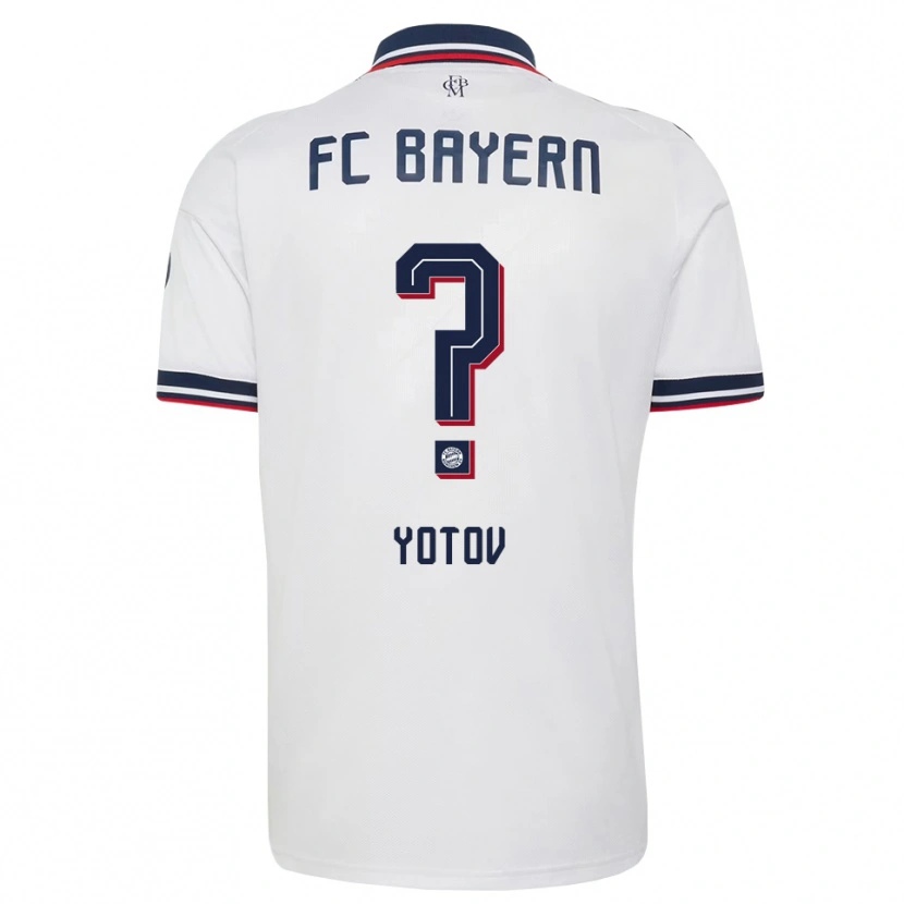 Danxen Donna Maglia Valentin Yotov #0 Bianco Grigio Rosso Kit Gara Away 2026/27 Maglietta