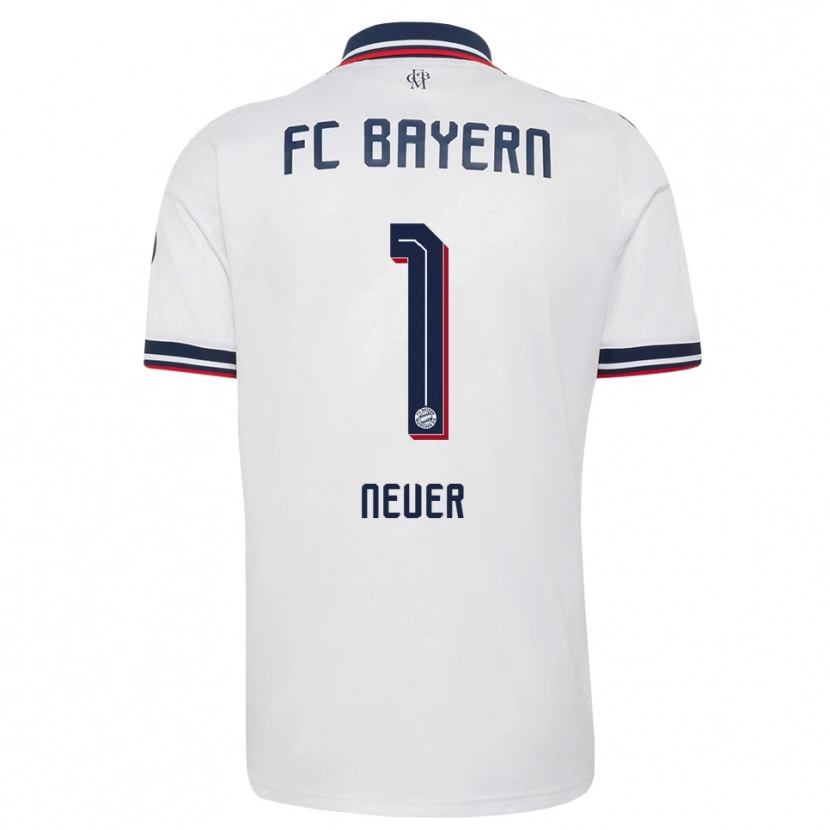 Danxen Donna Maglia Manuel Neuer #1 Bianco Grigio Rosso Kit Gara Away 2026/27 Maglietta