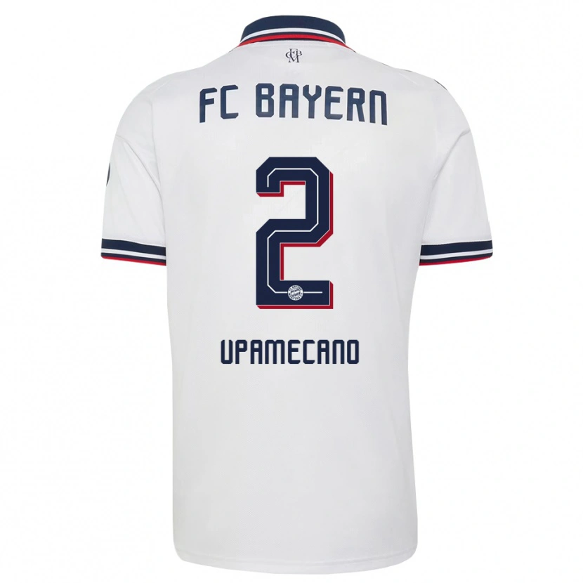 Danxen Donna Maglia Dayot Upamecano #2 Bianco Grigio Rosso Kit Gara Away 2026/27 Maglietta