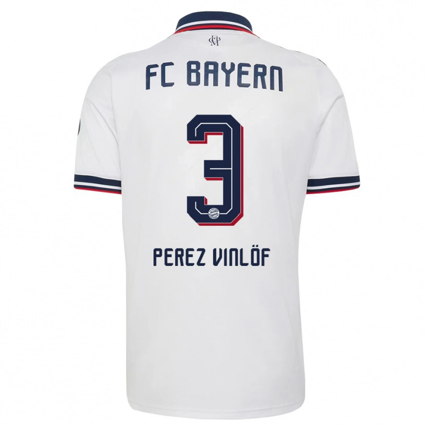 Danxen Donna Maglia Matteo Perez Vinlöf #3 Bianco Grigio Rosso Kit Gara Away 2026/27 Maglietta