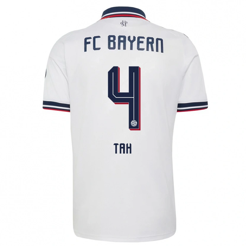 Danxen Donna Maglia Jonathan Tah #4 Bianco Grigio Rosso Kit Gara Away 2026/27 Maglietta