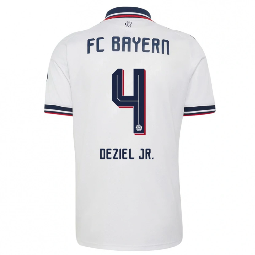 Danxen Donna Maglia Robert Deziel Jr. #4 Bianco Grigio Rosso Kit Gara Away 2026/27 Maglietta