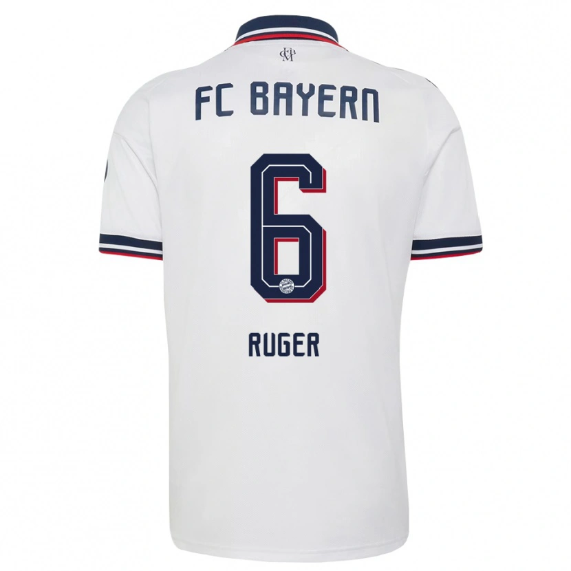 Danxen Donna Maglia Kurt Ruger #6 Bianco Grigio Rosso Kit Gara Away 2026/27 Maglietta