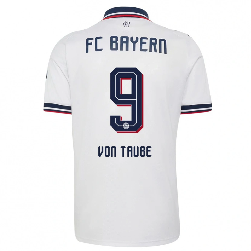Danxen Donna Maglia Philipp Von Taube #9 Bianco Grigio Rosso Kit Gara Away 2026/27 Maglietta