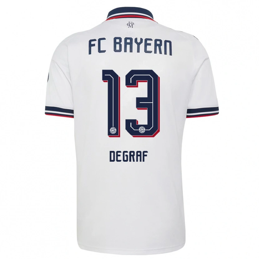 Danxen Donna Maglia Artur Degraf #13 Bianco Grigio Rosso Kit Gara Away 2026/27 Maglietta
