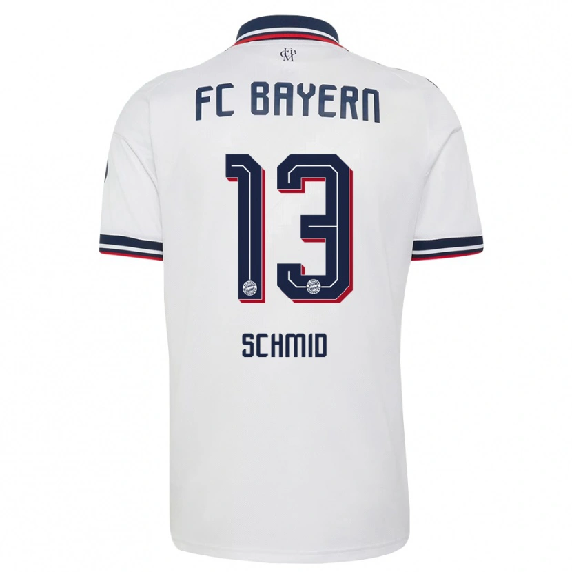 Danxen Donna Maglia Leopold Schmid #13 Bianco Grigio Rosso Kit Gara Away 2026/27 Maglietta