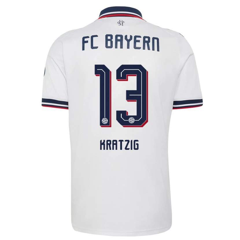 Danxen Donna Maglia Frans Kratzig #13 Bianco Grigio Rosso Kit Gara Away 2026/27 Maglietta