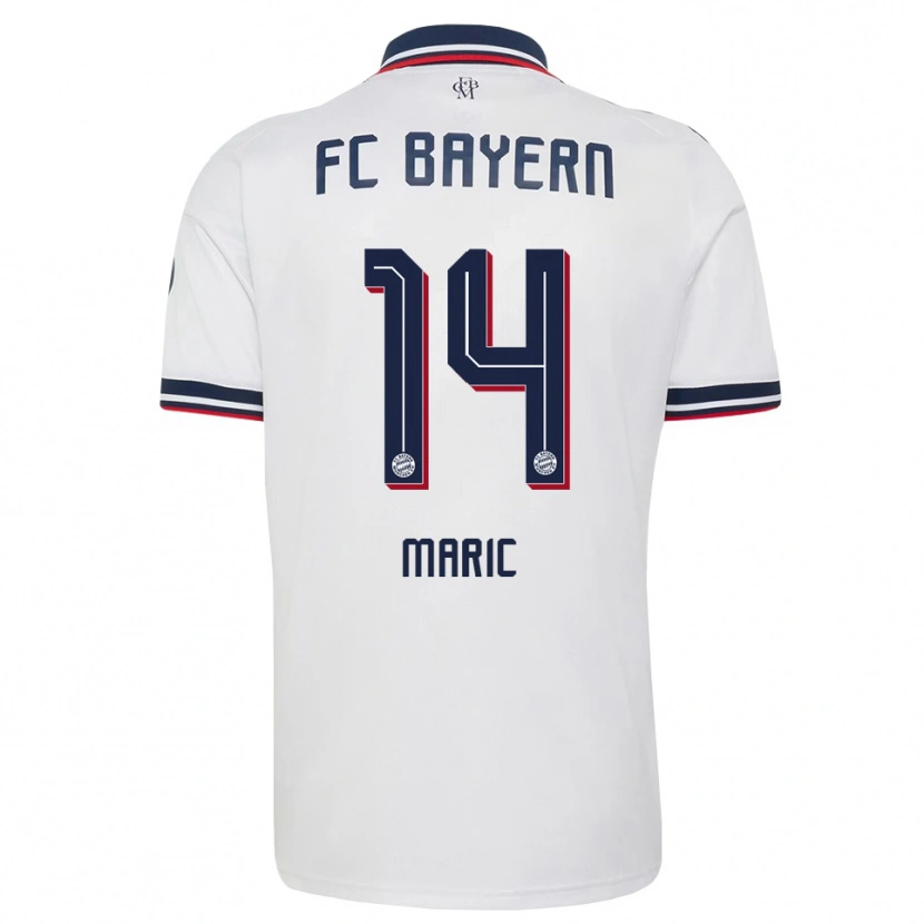 Danxen Donna Maglia Matteo Maric #14 Bianco Grigio Rosso Kit Gara Away 2026/27 Maglietta