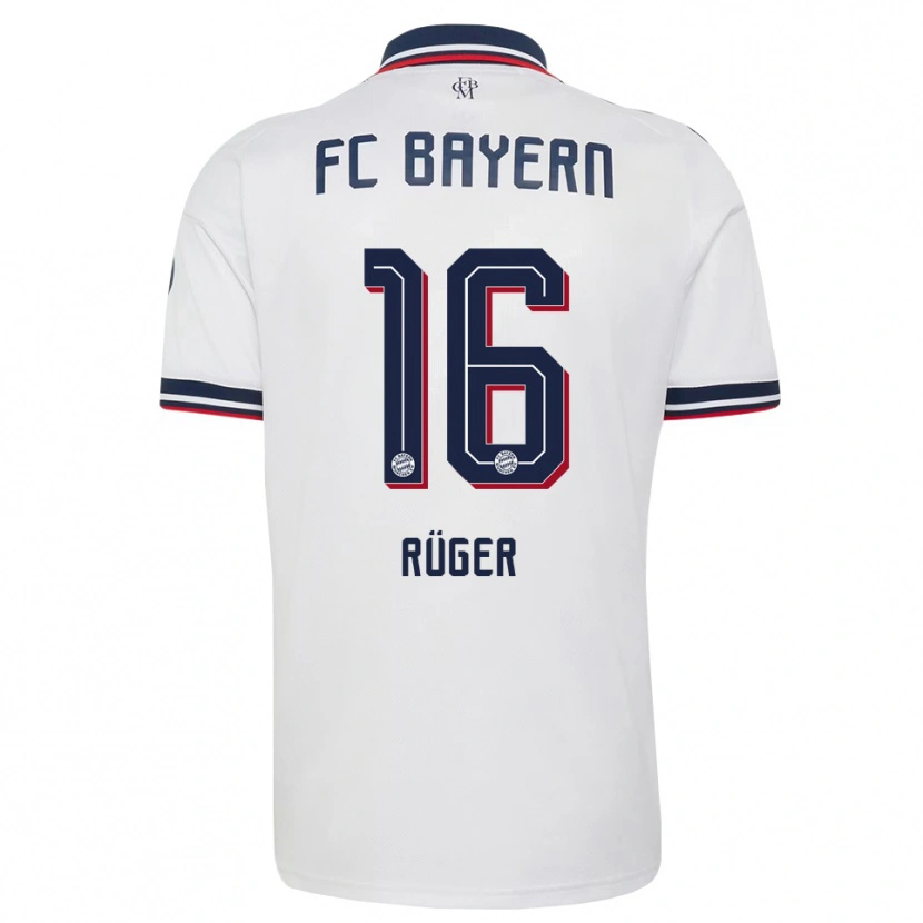 Danxen Donna Maglia Kurt Rüger #16 Bianco Grigio Rosso Kit Gara Away 2026/27 Maglietta