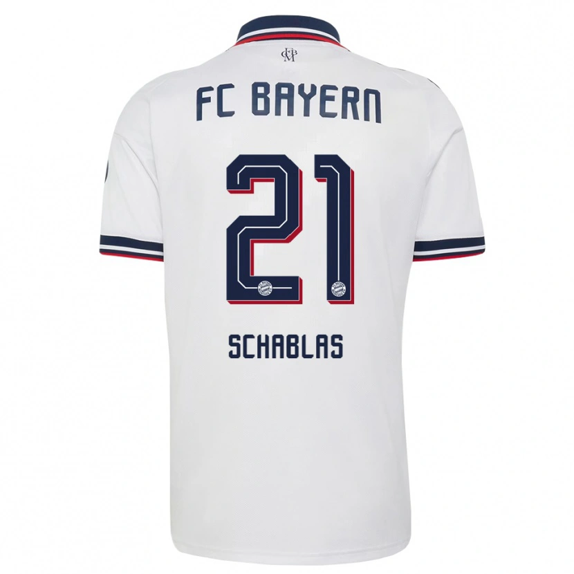 Danxen Donna Maglia Matteo Schablas #21 Bianco Grigio Rosso Kit Gara Away 2026/27 Maglietta