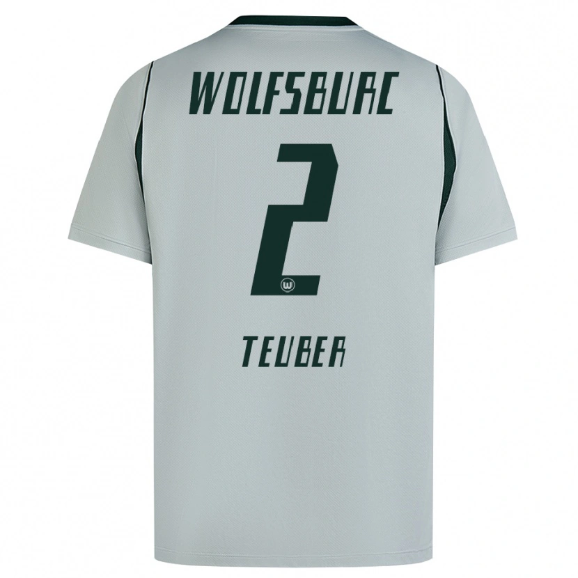 Danxen Donna Maglia Julius Teuber #2 Grigio Verde Kit Gara Away 2026/27 Maglietta
