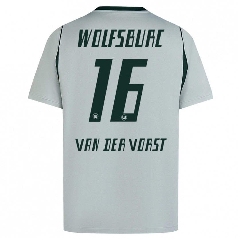 Danxen Donna Maglia Fynn Van Der Vorst #16 Grigio Verde Kit Gara Away 2026/27 Maglietta