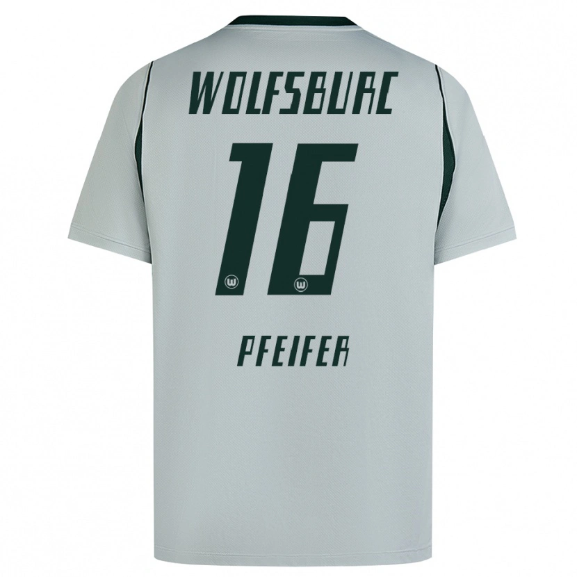 Danxen Donna Maglia Leo Pfeifer #16 Grigio Verde Kit Gara Away 2026/27 Maglietta