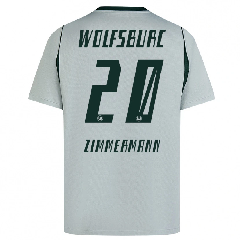 Danxen Donna Maglia Elia Zimmermann #20 Grigio Verde Kit Gara Away 2026/27 Maglietta