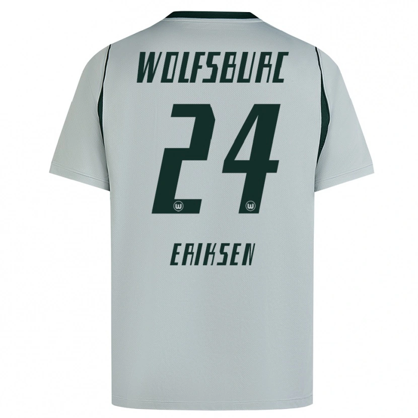 Danxen Donna Maglia Christian Eriksen #24 Grigio Verde Kit Gara Away 2026/27 Maglietta