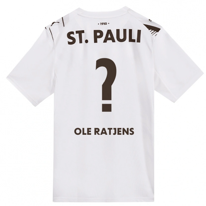 Danxen Donna Maglia Sven Ole Ratjens #0 Caffè Bianco Rosso Kit Gara Away 2026/27 Maglietta