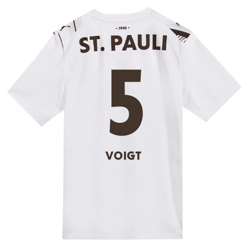 Danxen Donna Maglia Domenic Voigt #5 Caffè Bianco Rosso Kit Gara Away 2026/27 Maglietta