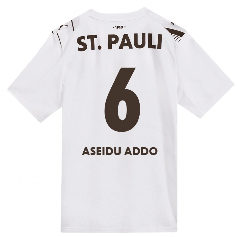Danxen Donna Maglia Joel Addo #6 Caffè Bianco Rosso Kit Gara Away 2026/27 Maglietta