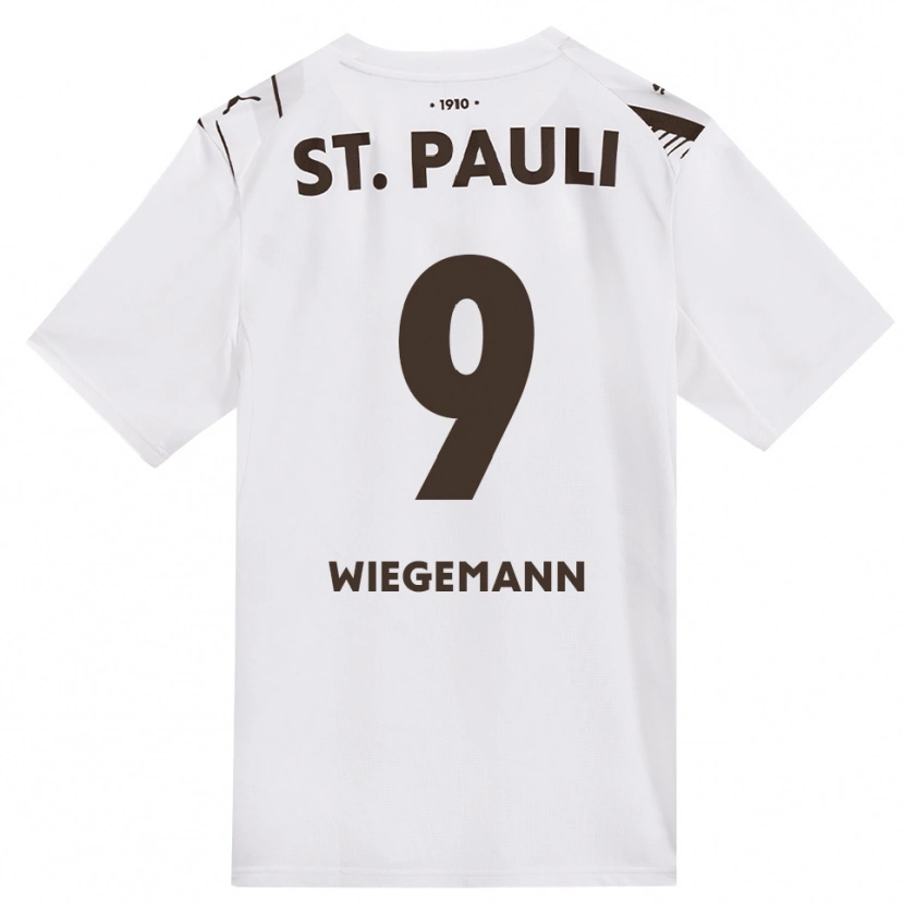 Danxen Donna Maglia Mats Wiegemann #9 Caffè Bianco Rosso Kit Gara Away 2026/27 Maglietta