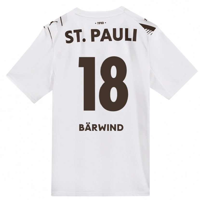 Danxen Donna Maglia Jonas Bärwind #18 Caffè Bianco Rosso Kit Gara Away 2026/27 Maglietta